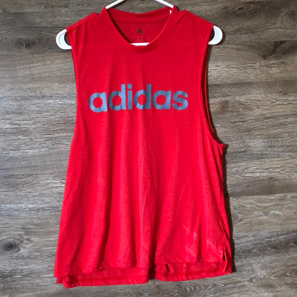 adidas sleeveless tank Red